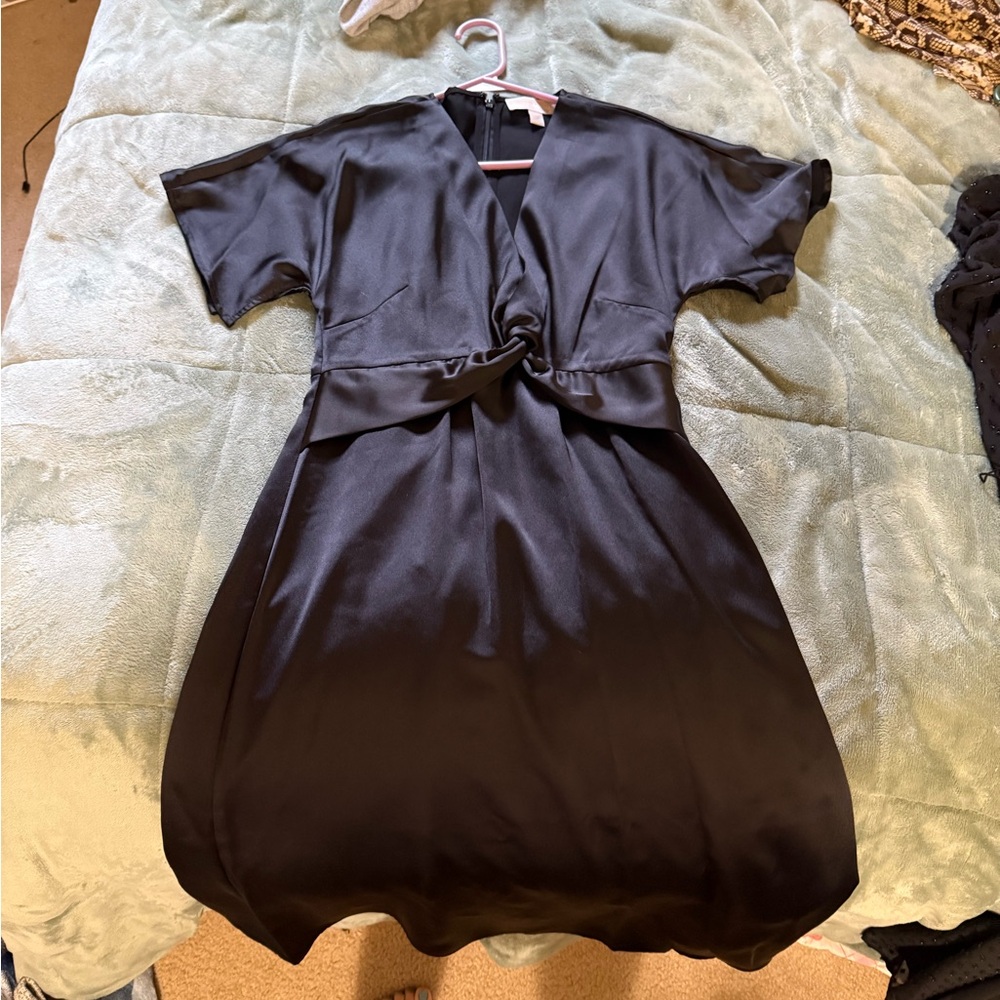 Elegant Black Satin Dress
